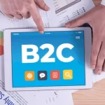b2c text on tablet